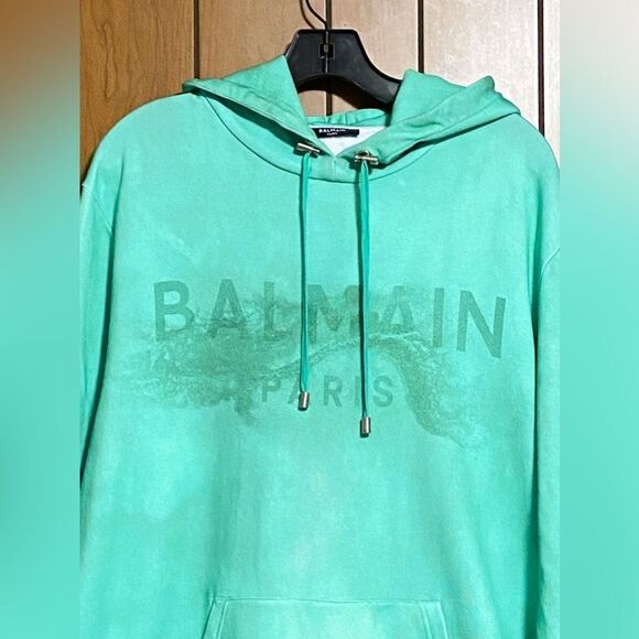 Balmain Desert Logo Printed Drawstring Hoodie size M - Picture 6 of 13